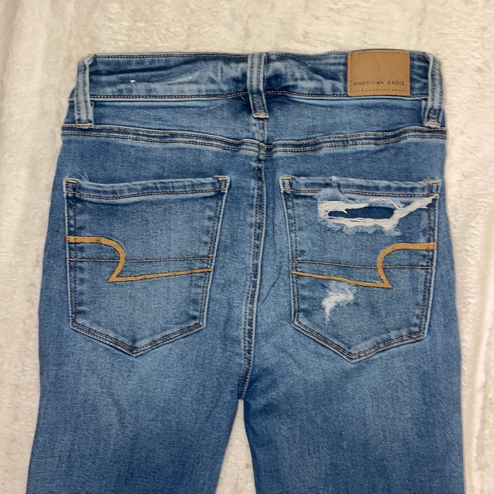 American Eagle “Next Level Stretch” super High Rise Jeggings size 0 - Picture 12 of 16
